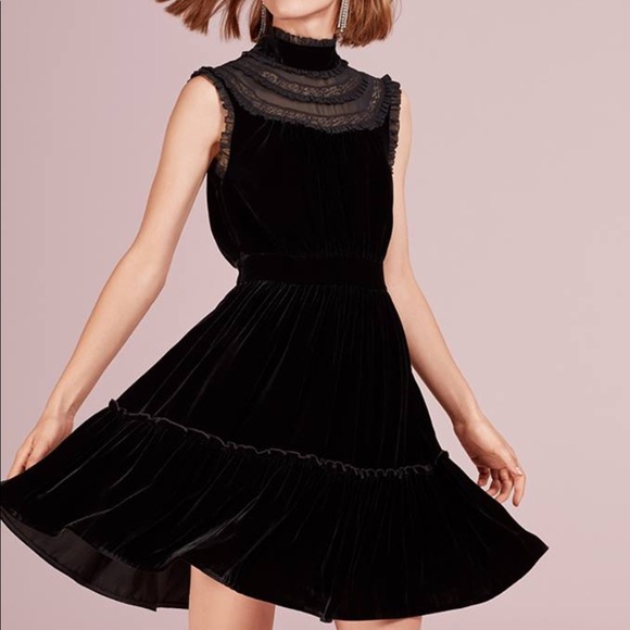 Kate spade velvet lace trim dress Clearance